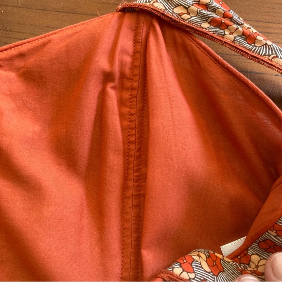 Susana Monaco Maxi Dress Rust Orange Floral Sundress Silk Cotton Size 8 - Picture 14 of 14